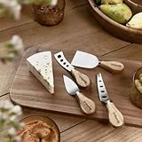 HOMLA MOOKA Käsemesser-Set 4-tlg Edelstahl & Akazienholz für Hart- & Weichkäse