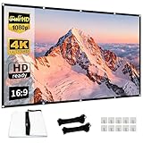 Sifxouped - Leinwand Beamer verdickte und Anti-Falten tragbare Beamer Leinwand, 16:9 HD Faltbare Projektor Leinwände für Heimkino, Büro und Camping (100 Zoll)