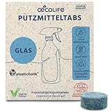 oecolife Glasreiniger Putzmittel Tabs, 3x Reiniger für Glas, plastikfrei, vegan, biologisch abbaubar, entfernt Flecken & Schlieren