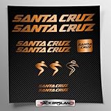 Aufkleber-Set kompatibel mit Santa Cruz Rahmen MTB Mountainbike und Helm | Decals Aufkleber für Fahrrad Schriftzug Logos | Stickersland® (Kupfer / Bronze glänzend metallisiert)