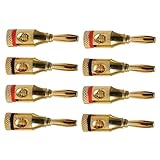 DIYEAH 8 Stück Vergoldete Bananenstecker Lautsprecher Kabelverbindung Robuste Audio Anschlussklemmen für Lautsprecherkabel Stapelbar