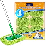 KEEPOW 6 Bodenwischer für Swiffer Feuchte Bodentücher, Wiederverwendbar für Swiffer Bodentücher,Ideal fur Swiffer Bodenwischer Wet & Dry Starter, Trockene/Feuchte Bodentücher für Swiffer Sweeper mop