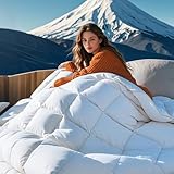 BEDSURE Daunendecke 135x200 Winter Bettdecke- Federbettdecke Öko-Tex Zertifikat, Warm Winterdecke 90% Daunen und 10% Federn 880 gr. Füllung, Daunen Steppdecke Weiß