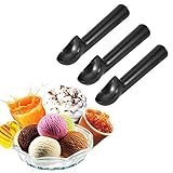Riuulity Antihaftbeschichteter Eisportionierer, Leicht, für Zuhause, Küche, Café, Aluminiumlegierung, Mattschwarz, 17,8 Cm, 1 Stück (BLACK)