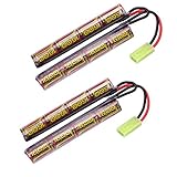 melasta 2pack 9.6V NiMH Airsoft-Akku 1600mAh Butterfly Akku Batterie kompatibel mit M4, M110, SR25, M249, M240B, G36, M14, RPK, PKM, L85, AUG, G3 Compatible with Mini-Tamiya-Anschluss