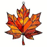 Herbstdekoration aus Acryl in Form eines Ahornblatts zum Aufhängen am Fenster, Fensterdekoration getöntes Ahornblatt, Suncatcher zum Aufhängen für Herbst, Thanksgiving, Weihnachten