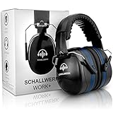 Schallwerk ® Work+ Gehörschutz Erwachsene - Arbeit Ohrenschützer - Gehörschutz Schießsport - Verstellbarer Kapselgehörschutz SNR 27 dB - Komfortabler Schutz für laute Umgebungen, Kinder, Lärmschutz