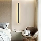 WGFJKI Jadssox Minimalist Langes Wand hell schwarzes lineares Wandleuchter Wohnzimmer Wandlampe, 20W LED -Schlafzimmer Nachtweiser Beleuchtung, Wohnzimmer Flur Kopfbrettleuchten