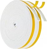Dichtungsband Türdichtung Selbstklebend 6mm(B) x3mm(D)/20m(L) für Türen Fenster Schaumstoff klebeband Gummidichtung Gegen Kalte Zugluft/Anti-Kollision/Schalldichter/Wasserdichter/Staubdicht Weiß