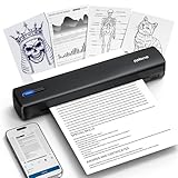 POLONO D810 Thermodrucker A4 Wireless für Reisen, Mobiler Drucker A4 Unterstützung für 8.5'x11' US Brief, Tragbarer drucker Kompatibel mit iOS, Android, Laptop für Büro, Auto, Schwarz