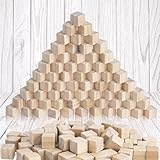 NTGRTY 300 Stück Holzwürfel 10 mm Holzklötze Holzklötzchen zum Basteln Natur Holzwürfel Blanko DIY Holzblöcke Bastelwürfel zum Lernen Für Malen Bastel Dekoration (10mm)