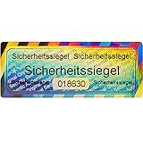 50 Stk - 3D Hologramm Sicherheits-Siegel mit Seriennummer - 50x20mm silber glänzend - Sicherheitssiegel, Qualitätssiegel Garantiesiegel Sicherheitsetiketten selbstklebendes Etikett Echtheitssiegel