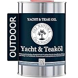 OLI-NATURA Yacht & Teaköl 1 Liter - Premium UV-Schützendes, Tiefenwirksames Holzöl für Außenanwendungen, geeignet für Akazie, Eiche, Douglasie und mehr, Farbe: Teak