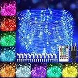 StarryEver 12M Bunt LED Lichtschlauch Außen, Wasserdicht LED Bunt Lichterschlauch,120er LED Lichterkette Innen Strombetrieben mit Fernbedienung Timer,16 Farben 132 Modi LED Schlauch für Garten Balkon