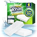 Schmutzradierer Pro 6 Stück - Neu: Radierschwamm mit 2,5X höherer Haltbarkeit | extra langlebiger Zauberschwamm | Magic Eraser Schwamm entfernt Schmutz an Wand, auf Schuhen, in der Küche und Bad