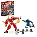 LEGO NINJAGO Kais Feuermech, Actionfiguren-Spielzeug für Kinder mit roter Mech-Figur zum Umgestalten, Ninja-Set mit 4 Figuren inkl. Kai und Zane, Geschenk für 7-jährige Jungs und Mädchen 71808
