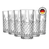 TYA I Glaser 6-teiliges Longdrink-Set, Kristallglas, 360 ml, Noblesse, Durchsichtig, Kristall Highball Drinkglaser