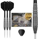 Target Black Marke Lite Phantom 90% SP 90% SP Dartpfeile mit 90% K-Flex Stahlspitze, 22G Dartpfeile und K-Flex-Schäften, 30 mm Schweizer Silberne Nano-Spitze