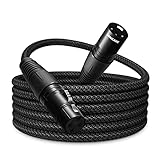 SONICAKE XLR Mikrofonkabel Stecker auf Busche 3-polig Nylon geflochten XLR Kabel Schwarz (2M)