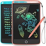 2 Stück LCD-Schreibtafel, buntes Bildschirm, Doodle Board, 21,6 cm Zeichentablet für Kinder, Lernspielzeug, Geburtstagsgeschenke, Reiseaktivitätsspiele für 3 4 5 6 Jahre alte Jungen und Mädchen