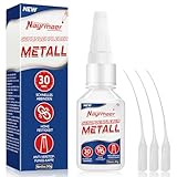 30g Sekundenkleber Metall, Transparenter Metallkleber, Metall Kleber Extra Stark Wasserfest Hitzebeständig zum Verkleben von Metallen aller Art