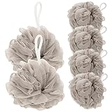 VINTORKY 6 Stück reise badeball exfoliating sponge bescherung weihnachten Badekugel Duschschwamm für den täglichen Gebrauch Kompakter Badeschwamm Lanyard Bad Luffa Baumwollseil Khaki