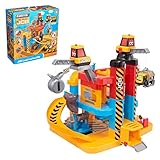 Teamsterz JCB Meine erste Baustelle | Garage auf 3 Ebenen | Kinderspielset Spielzeugfahrzeuge | Autorampenspielzeug, Kräne und Arbeitslift | Kleinkinder ab 18 Monaten