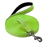 Demigreat Schleppleine , 3m / 5m / 10m / 15m / 20m Robuste Lange Hundeleine Reflektierend Trainingsleine mit Gepolsterter Griff und handschlaufe, Ausbildungsleine für Kleine bis Große Hunde