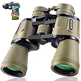 FREE SOLDIER 20x50 Fernglas für Erwachsene mit Nachtsicht - Kompaktes Wasserdichtes Taktisches Fernglas für Jagd Wandern Konzertreise mit BAK4 Prism FMC Objektiv mit Smartphone Adapter, Schlamm