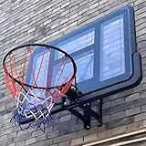 GFLCWYP Basketballkorb, Basketballbrett Mit Korb, Basketballnetz Mit Basketballboard, Wandmontage, Für Outdoor, Stahl, 110 X 75 cm