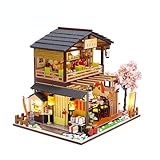 DIY Miniatur Haus, Handgemachte japanischen Stil DIY Puppenhaus Kit, 1:24 Skala Kreative Zimmer Geschenkidee für Erwachsene Freunde Bastelbegeisterte (Yoshimoto Sushi Shop)