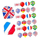 TOYANDONA 27 Stück Teiliges Profi dartflügel Nationalflaggen Motiven Leichte Austauschbare Pet Flights für Präzises Spiel Einfache Montage für Anfänger und Dartsportler