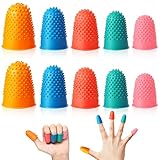 10 Stück Gummi Fingerspitzen Fingerkissen YUTOU Wiederverwendbarer Fingerschutz Fingerkuppenschutz Fingeranfeuchter Fingerhut Gummi zum Geld Zählen,Schreiben,Sortieren,Gitarren (5 Größen und Farben)