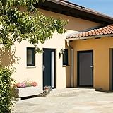 Bulliing Haustür Anthrazit 98x208 cm PVC HaustüR Deko EingangstüRen HaustüRen - 3157101