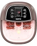 RENPHO Fussbad mit Massagefunktion, Geschenke für Männer, Fußbad Massagegerät Elektrisch mit Timer, Fussbadewanne mit Massage mit Temperatureinstellung, Fußmassagegerät mit Wasser Fußsprudelbad, Braun