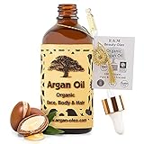 SEHR GUT IM TEST - R&M Beauty-Oleo Bio Argan-Öl aus Marokko - Fair Trade - Haare, Gesicht, Nägel - Pflege-Serum gegen Pickel - Naturkosmetik 100 ml