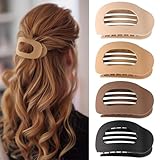 Yeomju 4 Stück Haarklammern für Damen, Französisches Haarspangen Damen, Flach Sicherer Halt Innenzähne Haar Krallen,Starker Halt Seitliche Haarklammern