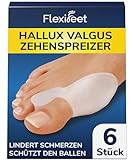 FLEXIFEET® Hallux Valgus Korrektur Zehenspreizer für den Großen Zeh - 6 Stk Zehentrenner Hallux Valgus, Ballenzehen Korrektur - Hallux Valgus Bandage Universalgröße, Damen, Herren, 0% BPA