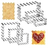 Nogeqi 6 Stück Edelstahl-Keksausstecher, Rechteckigen Gezackten Ausstechformen, Cookie Cutters Square, Ausstechform Für Terrassen Küche Rechteckig In 6 Größen (Silber)