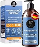 Ultra Pur MagnesiumÖl - 1000ml | 100% Natürlich Reines Zechstein Öl von Organic Magnesium | Perfekt für Sport & Muskel entspannung | Flüssig Oil Konzentrat
