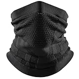 KMANGMAN Schlauchschal, Halbe Sturmhaube, Fahrrad Maske Winter, Halstuch Herren, Motorrad Gesichtsmaske, Atmungsaktive Sturmmaske für Laufen, Fahrt, Ski - Herren Damen Schwarz