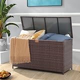 OC Orange-Casual Auflagenbox 125 Gallon Gartenbox mit Deckl, Aufbewahrungbox mit Gasdruckfedern,UV-beständig&Stabil, Kissenbox für Garten, Schimmbad, Hinterhof (Braun)