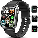 Smartwatch Herren Damen mit Telefonfunktion 1,85' Voll Touch Smart Watch Fitnessuhr mit 113 Sportmodi, Schrittzähler Schlafmonitor Pulsuhr IP68 Wasserdicht Armbanduhr Sportuhr Stoppuhr für Android iOS