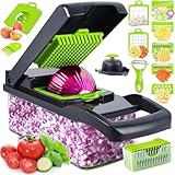 16-in-1 Vegetable Chopper, Mandoline Slicer, Veggie Chopper, Food Chopper with Container, Vegetable Cutter(Home Kitchen Essential Gadget)