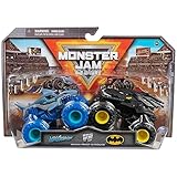 Monster Jam - Original Zweier-Pack mit dem Batmobil vs. Megalodon - authentischen Monster Trucks im Maßstab 1:64