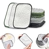 Senbos 10 Stück Spültücher Waschbar, Wiederverwenden Teigreinigungstuch Reinigungstücher mit 2 Leistungsstarke Seiten, Mehrzweck-Draht-Geschirrspüllappen für Nasses und Trockenes