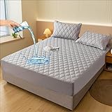 LUPATDY Matratzenschoner 90 X 200 cm Wasserdicht matratzenauflage, wasserdichte Spannbettlaken Kinder inkontinenzunterlage, Atmungsaktive Matratzenbezug, Nässeschutz Spannbetttücher, Waschbar (Grau)