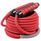 Sipiris Springseil Lang Verstellbare Länge Springseil 10m Frei Einstellbares & Langlebiges Seilspringen Gruppen Springseil für Kinder und Erwachsene, Schule, Sport, Outdoor-Aktivitäten（Rot）