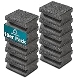 Spülschwämme 10er Pack, 4x7x9 cm I Grau I Zweilagig, Weiche Seite & Scheuerseite I Für Töpfe, Pfannen & Geschirr I Küchenhelfer I Reinigungsschwamm I Küchenschwamm I Putzschwamm