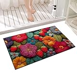 Retro Teppich | Eingangs Fußmatte - 51x81 cm Rutschfester Weicher Teppich geeignet für Wohnzimmer Arbeitszimmer Balkon Gewerberaum Küche Eingangsbereich